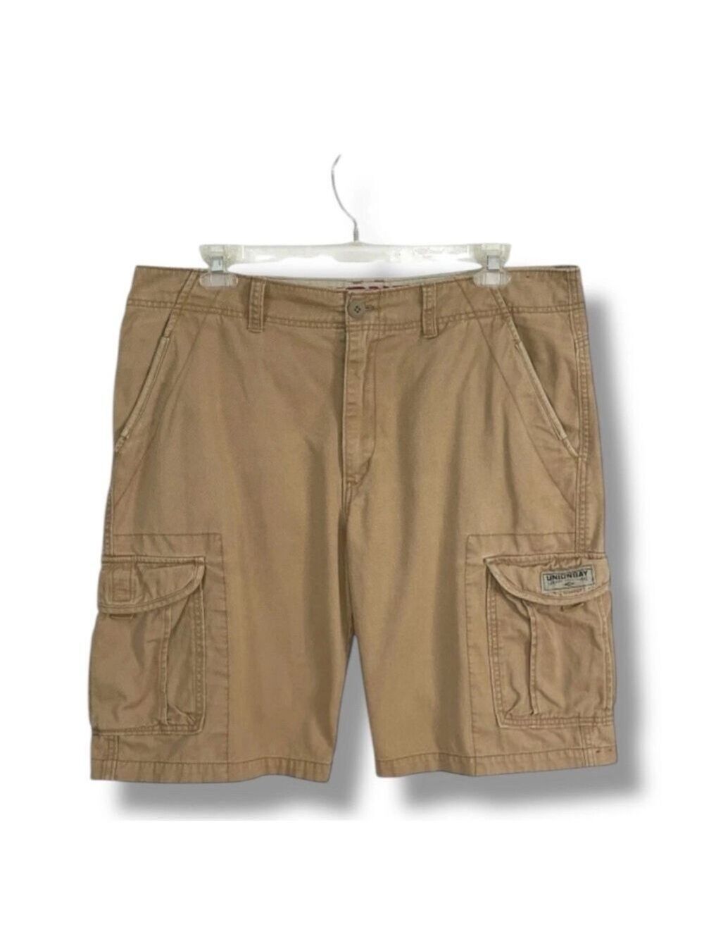 Unionbay Khaki Tan Cargo Shorts Men’s 38 Cotton Utility Relaxed Fit